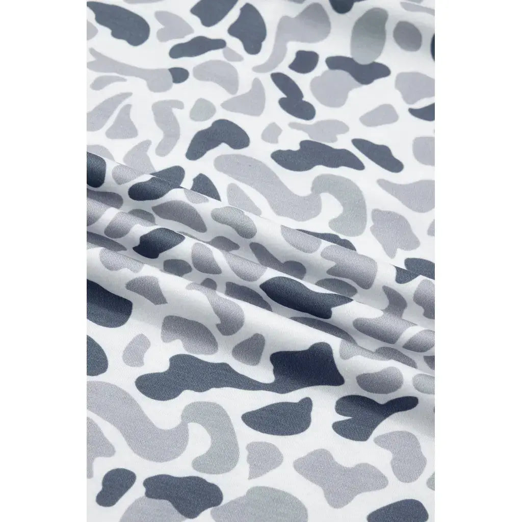 Beige Camo Print Wide Leg Casual Pants