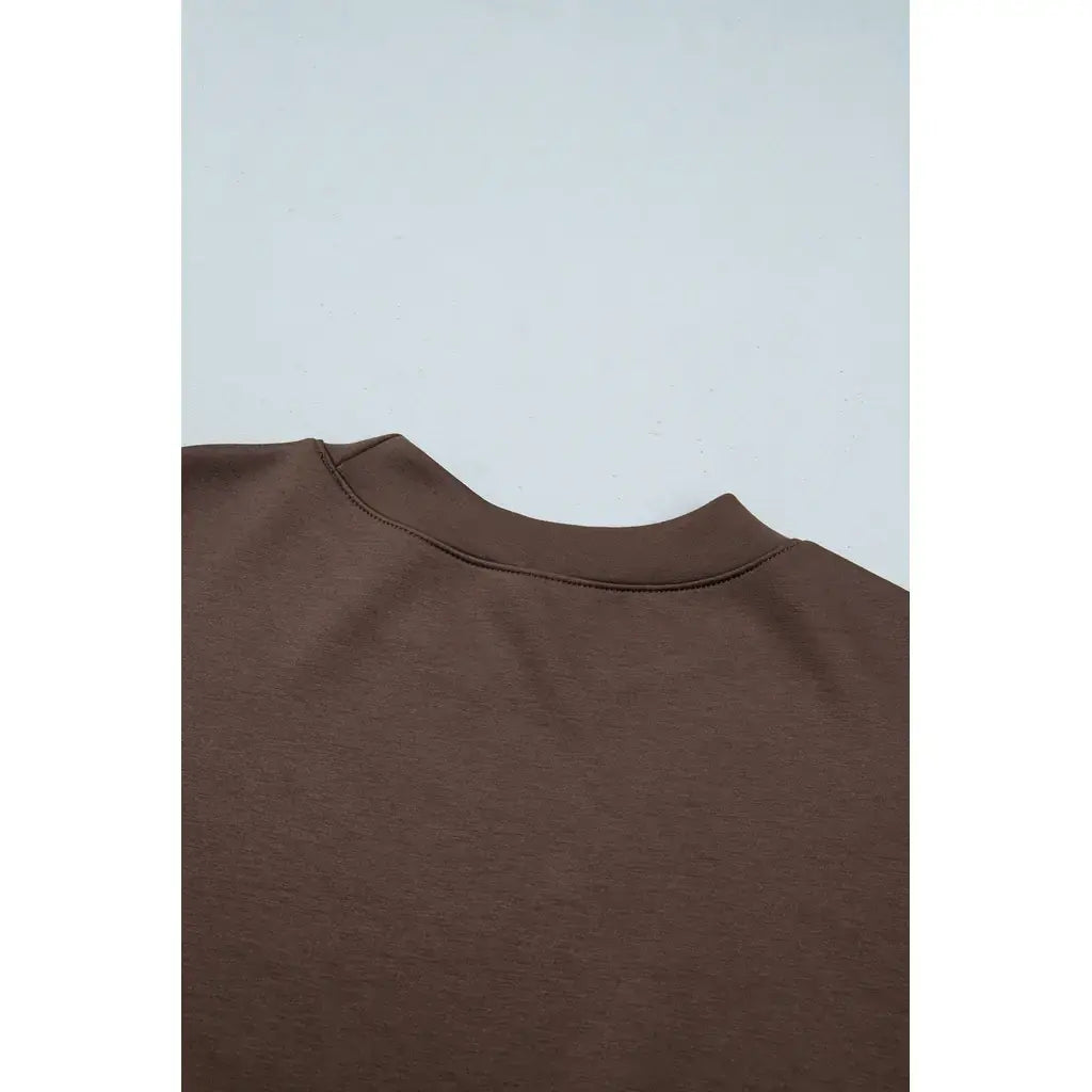 Coffee Camouflage Sleeve Crewneck Baggy Pullover Sweatshirt