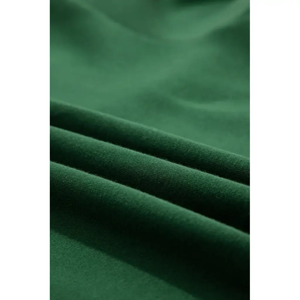 Dark Green Polka Dot Patchwork Round Neck Plus Size Sweatshirt