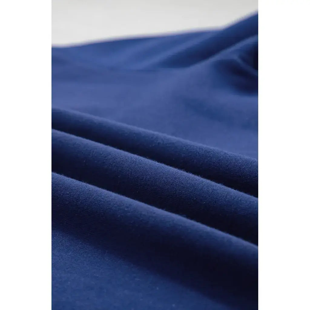 Dirty blue Polka Dot Patchwork Round Neck Plus Size Sweatshirt