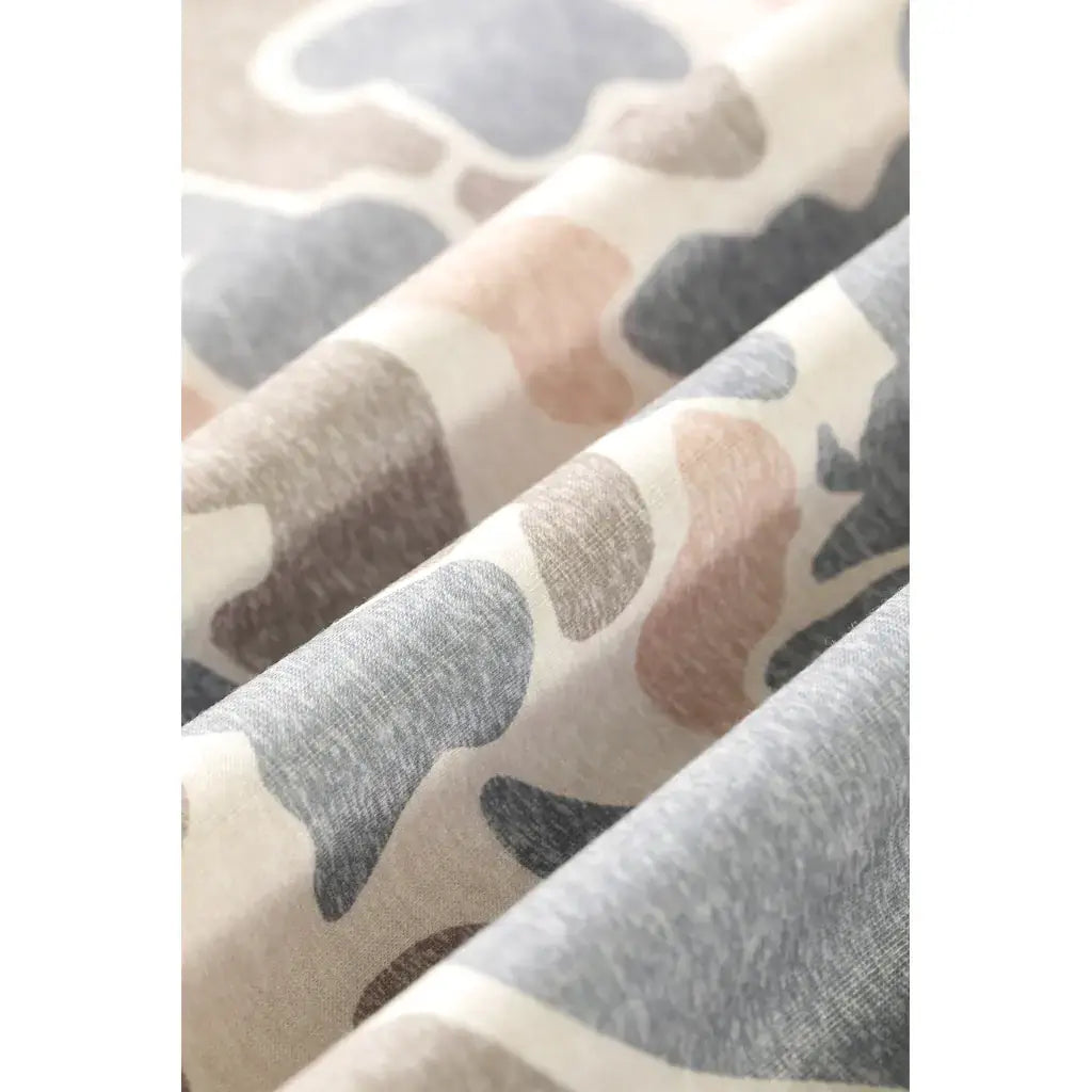 Multicolour Camo Print Ribbed Trim Casual Pullover Sweatshirt