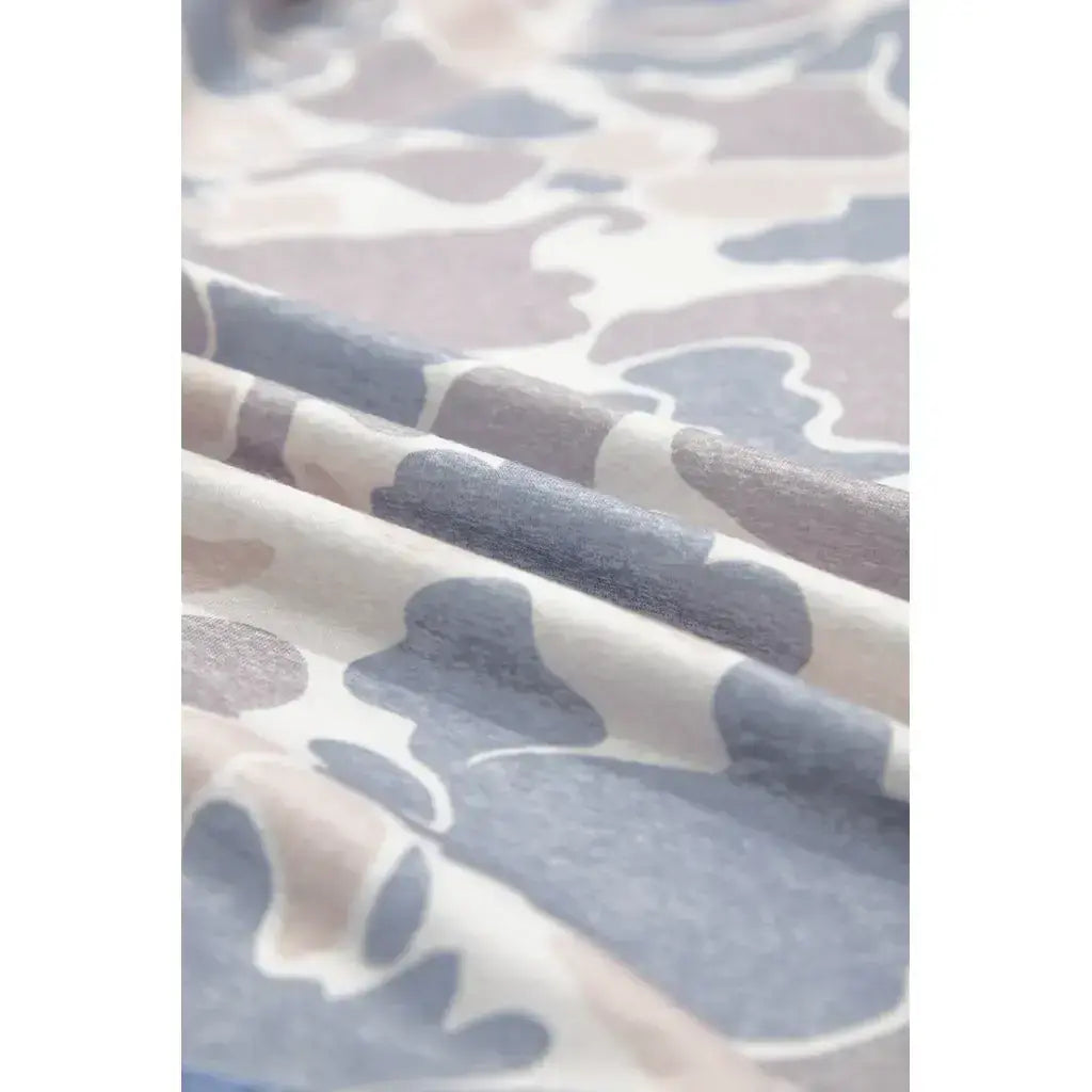 Multicolour Camouflage Print Denim Patchwork Polo Collar Tee
