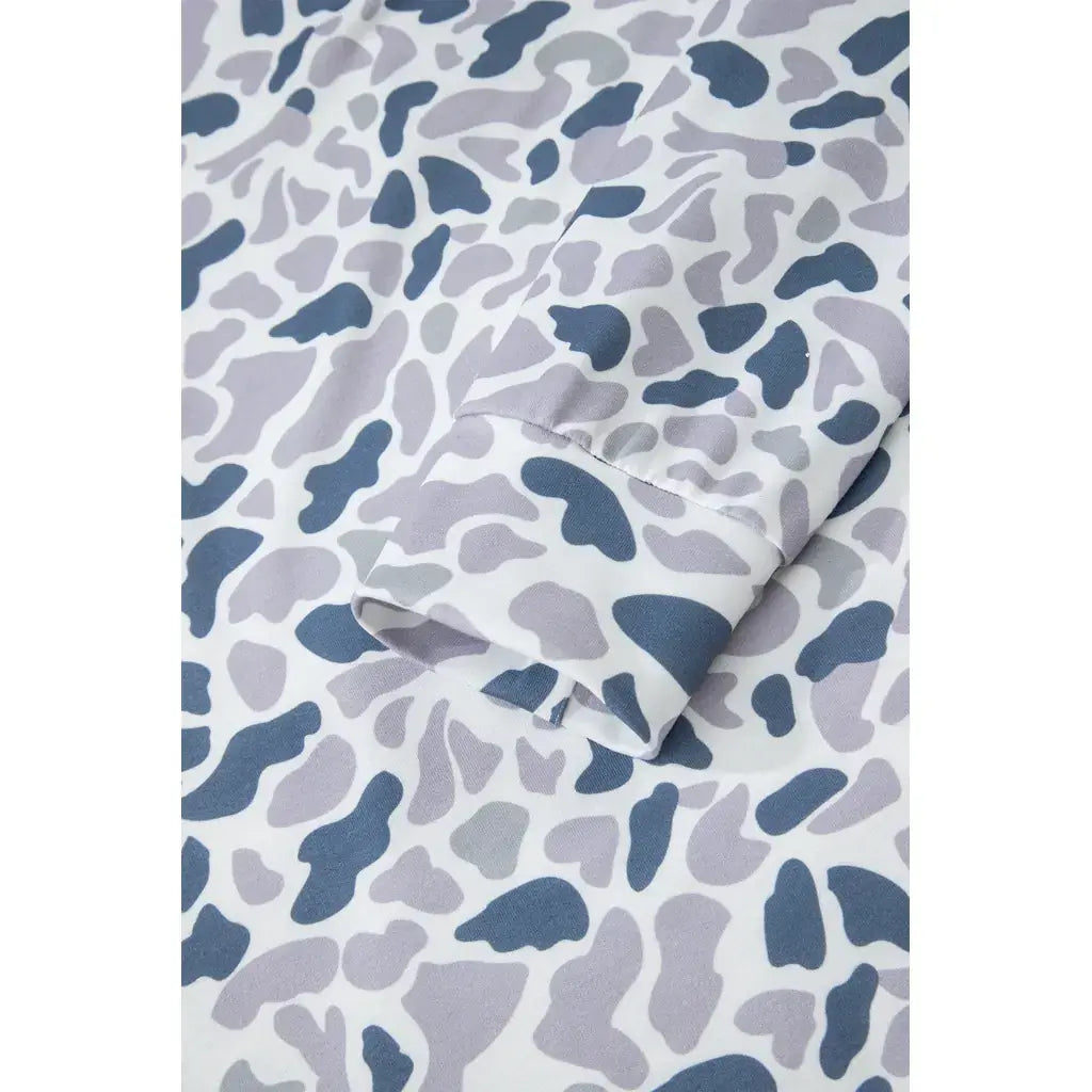 Multicolour Camouflage Print Kangaroo Pocket Zip Collar Pullover Sweatshirt