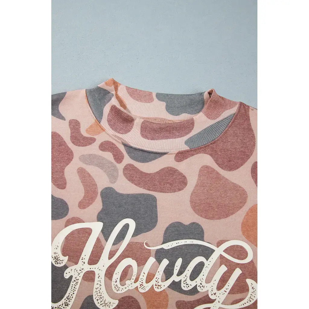 Multicolour Camouflage Western Graphic Plus Size Sweatshirt