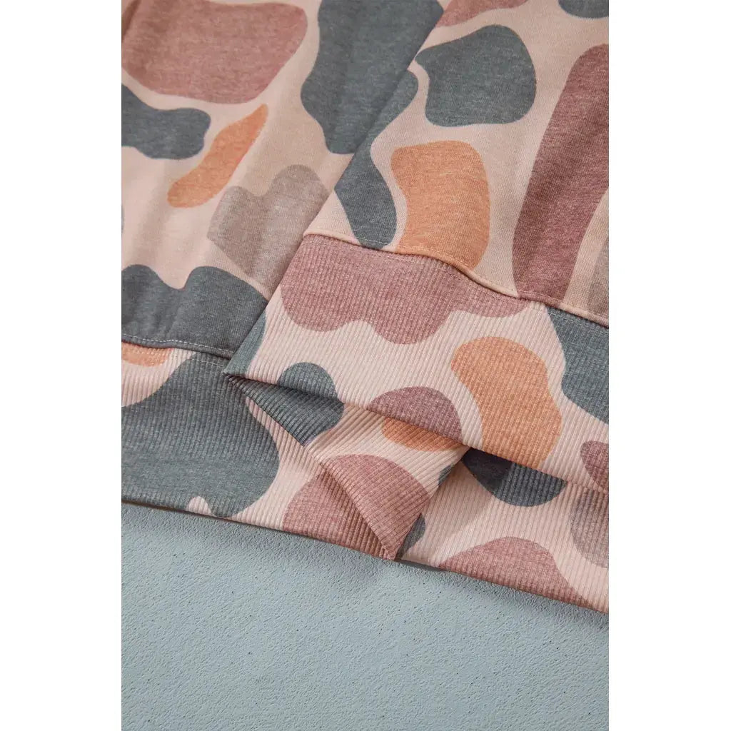 Multicolour Camouflage Western Graphic Plus Size Sweatshirt