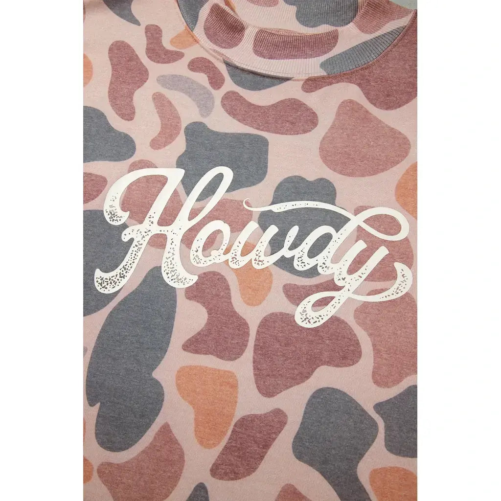 Multicolour Camouflage Western Graphic Plus Size Sweatshirt