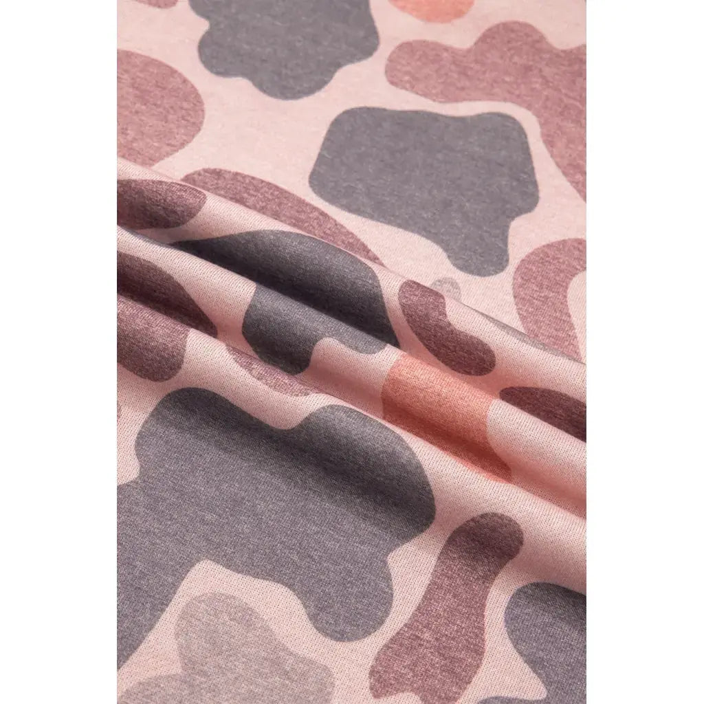 Multicolour Camouflage Western Style Pullover Sweatshirt