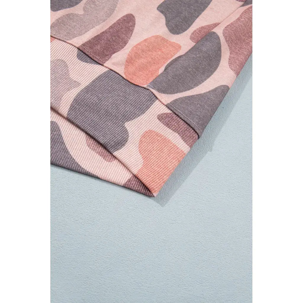 Multicolour Camouflage Western Style Pullover Sweatshirt