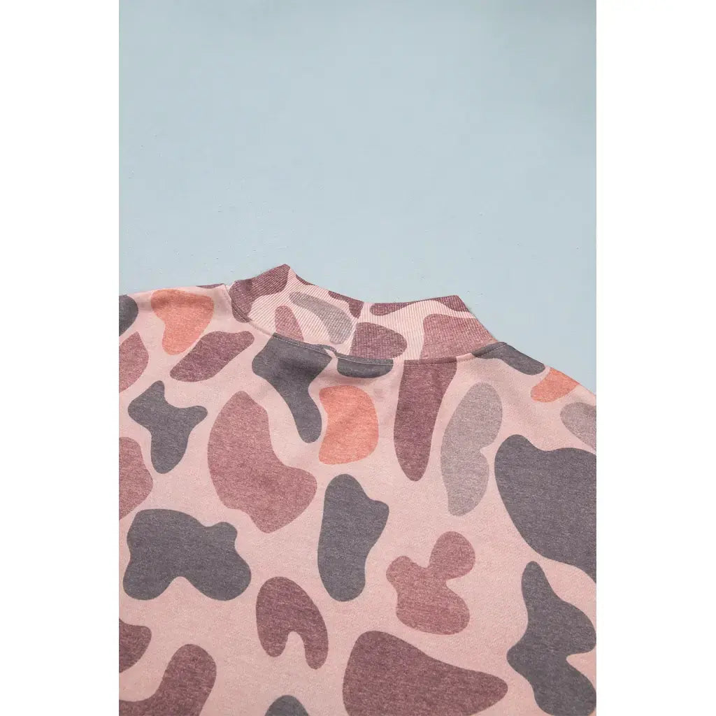 Multicolour Camouflage Western Style Pullover Sweatshirt