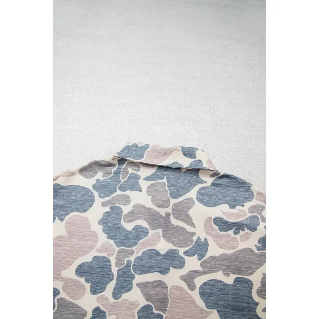 Multicolour Casual Camouflage Collar Pullover Sweatshirt