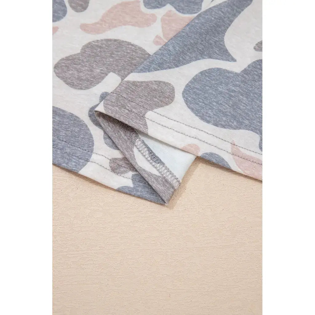 Multicolour Retro Camouflage Print Oversize Tank Top