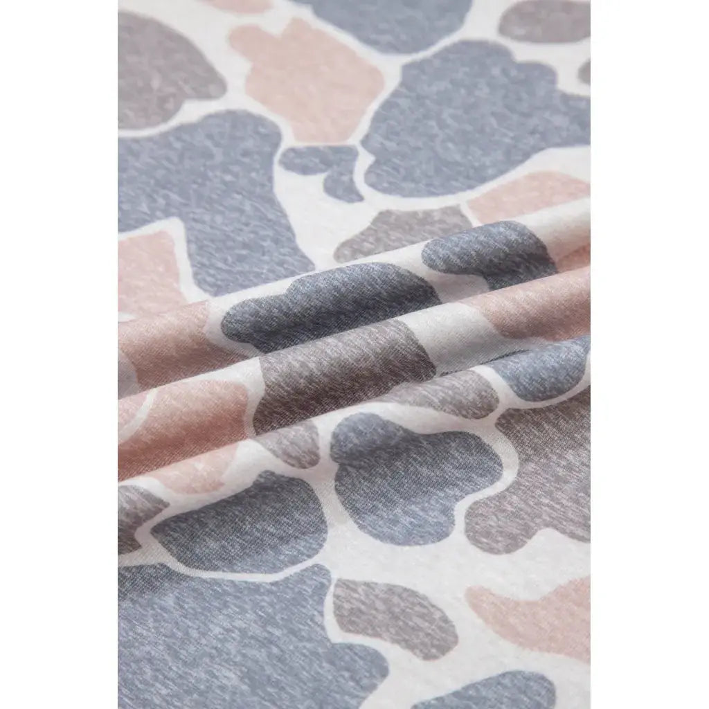 Multicolour Retro Camouflage Print Oversize Tank Top