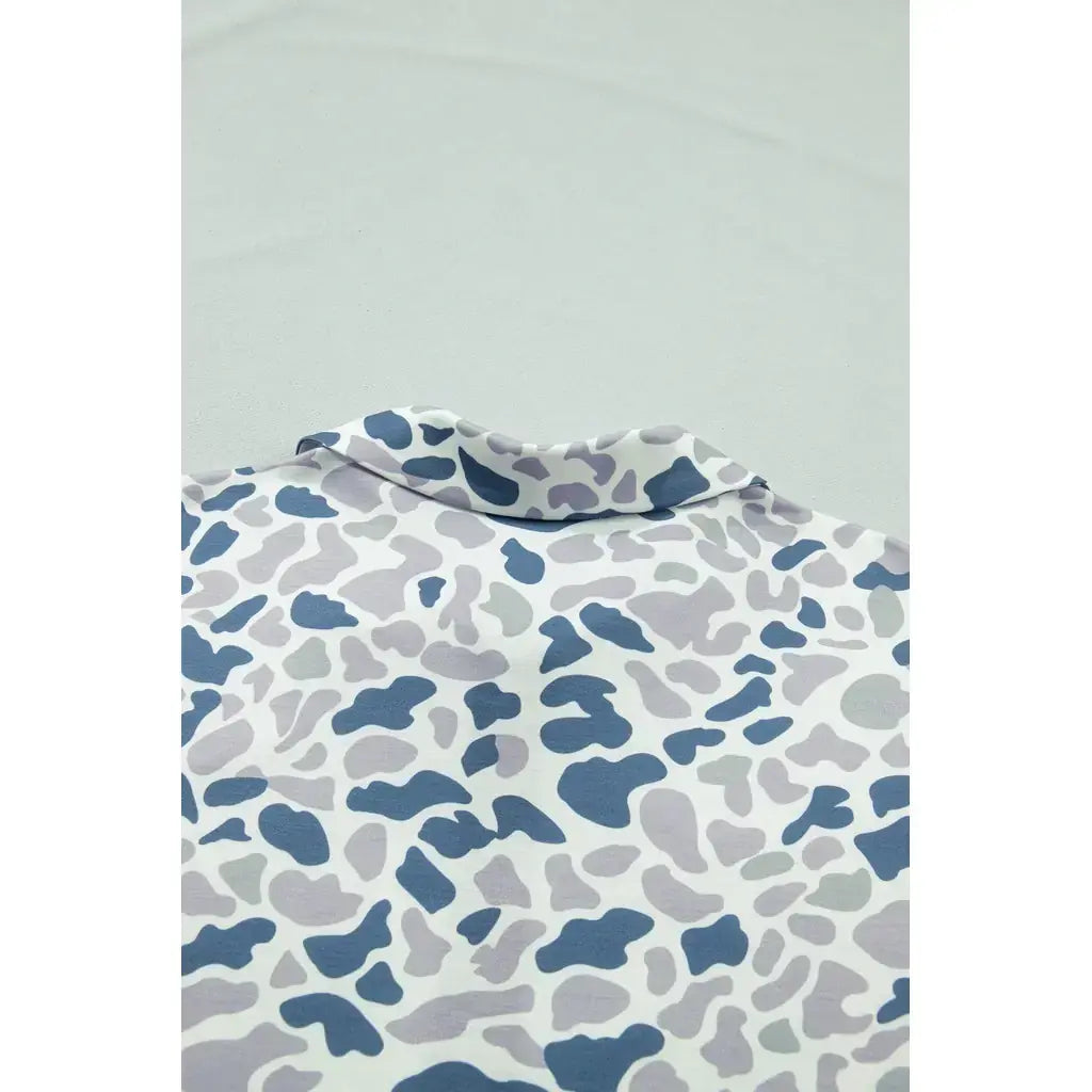 Multicolour Zip up Tee and Short Plus Size Camo Set