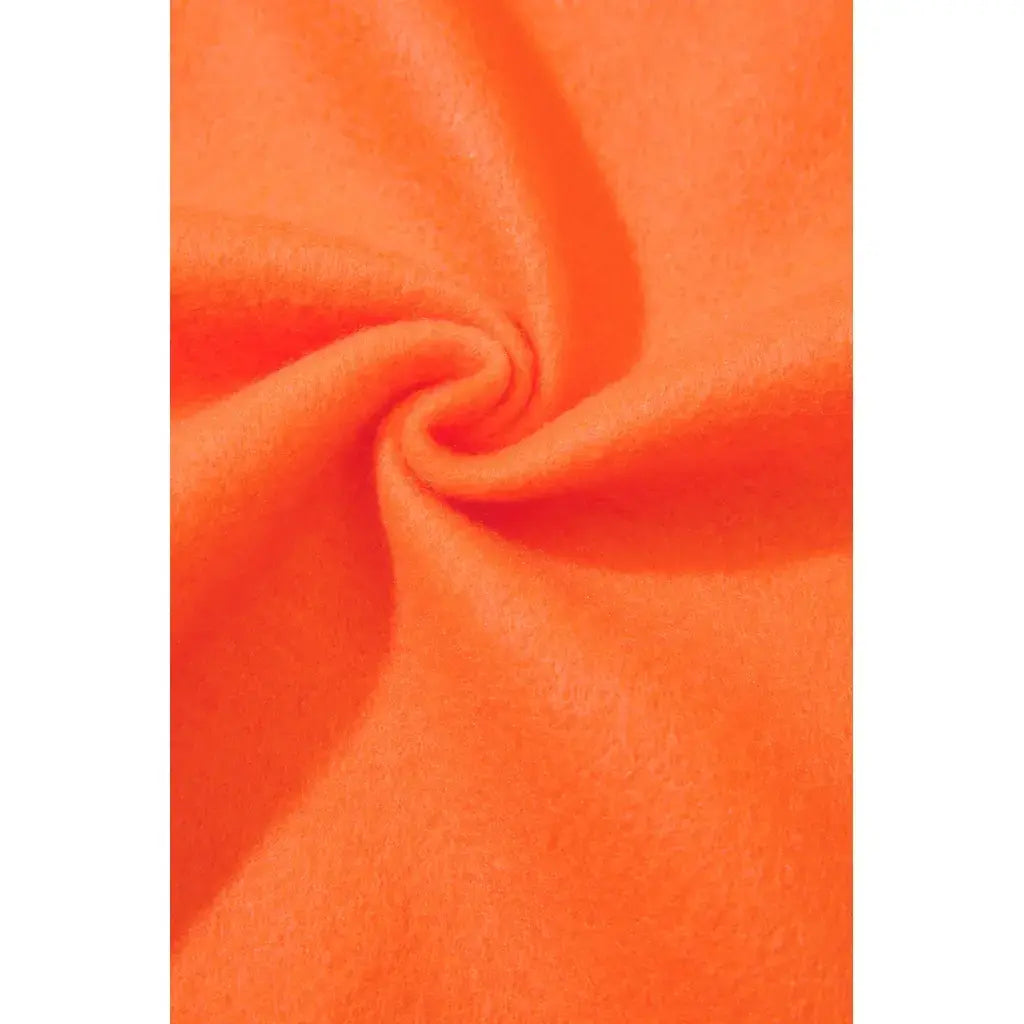 Orange Polka Dot Patchwork Round Neck Plus Size Sweatshirt
