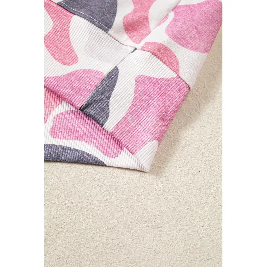 Pink Camo Print Howdy Western Style Baggy Pullover Sweatshirt