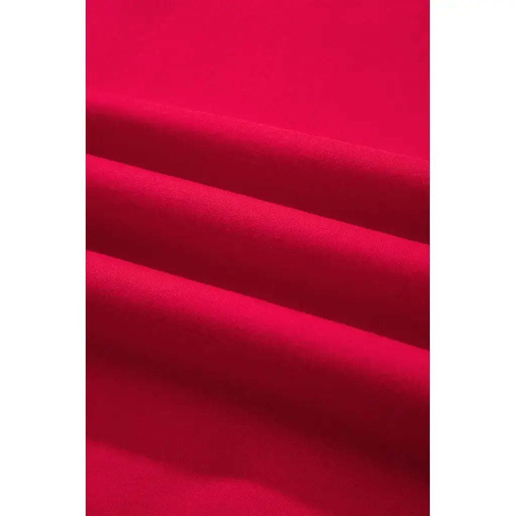 Racing Red Colorblock Polka Dot Contrast Trim Oversized Sweatshirt