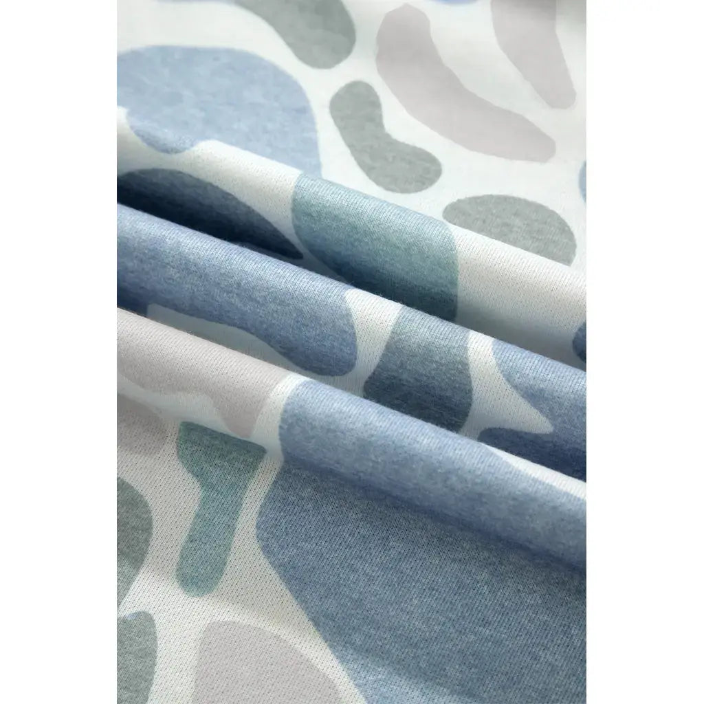 Sky Blue Camouflage Western Style Pullover Sweatshirt