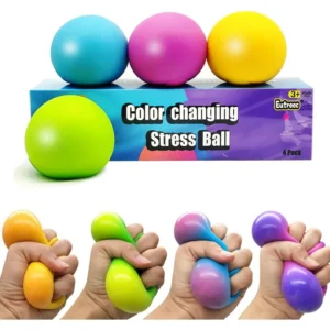 Stress Ball Toys Color Changing - Sensory Squeeze Toys Squishy Balls for Teens Kids and Adults Stress Relief Balls for Easter Stocking Party Bundle - Pack(Green/Yellow/Blue/Pink)