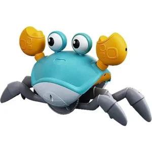 SKY-TOUCH Electric Runaway Crab Crawling Crab Baby Toy with Music and LED Light Up Toddler Interactive Learning Development Toy with Automatically Avoid Obstacles For Babies, Toddlers and Kids