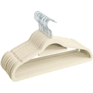 Red Dot Gift-Pack Beige Non-Slip Velvet Hangers cm With Degree Rotatable Hook - Durable & Slim - Non Slip Hangers for Coat Hangers - Pant Hangers