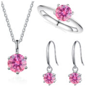3-Carat Sterling Silver Moissanite Jewelry Set