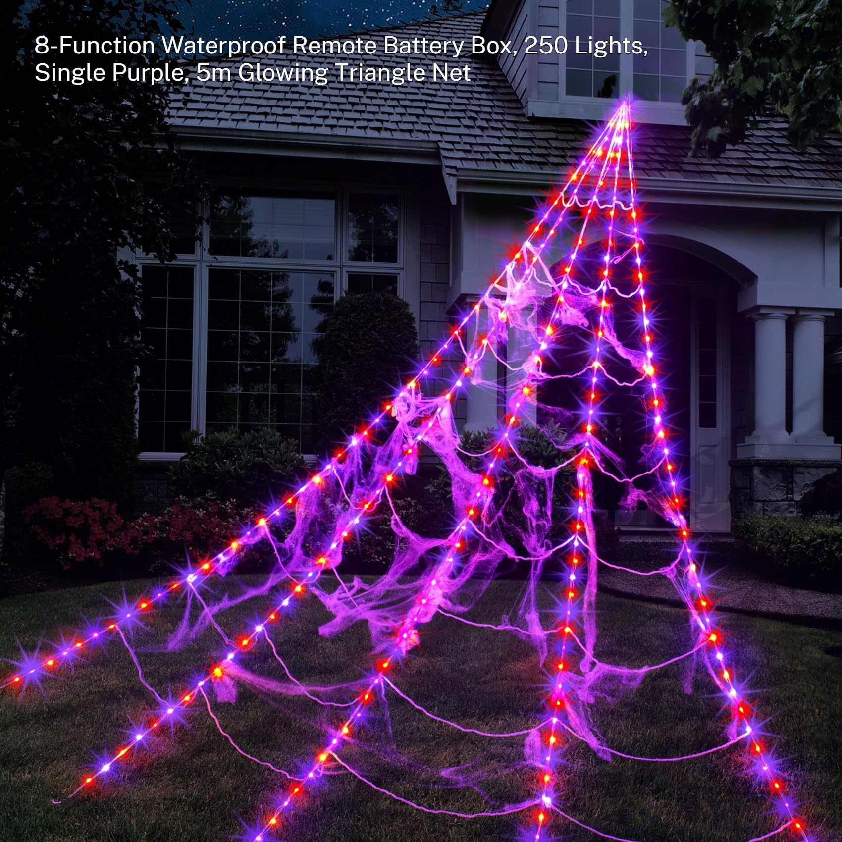 Halloween Spiderweb Triangle Light - LED Decorative Prop For Party Scene Setting And Holiday Atmosphere Creation - Image 6