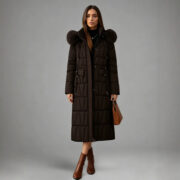 Women's Korean-style Hooded Long Over-the-knee Cotton Coat