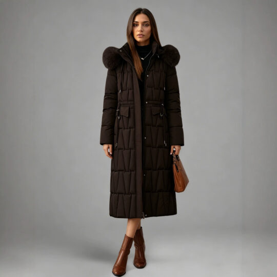 Women's Korean-style Hooded Long Over-the-knee Cotton Coat