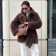 Mid-length Fox-fur Coat With A Belt