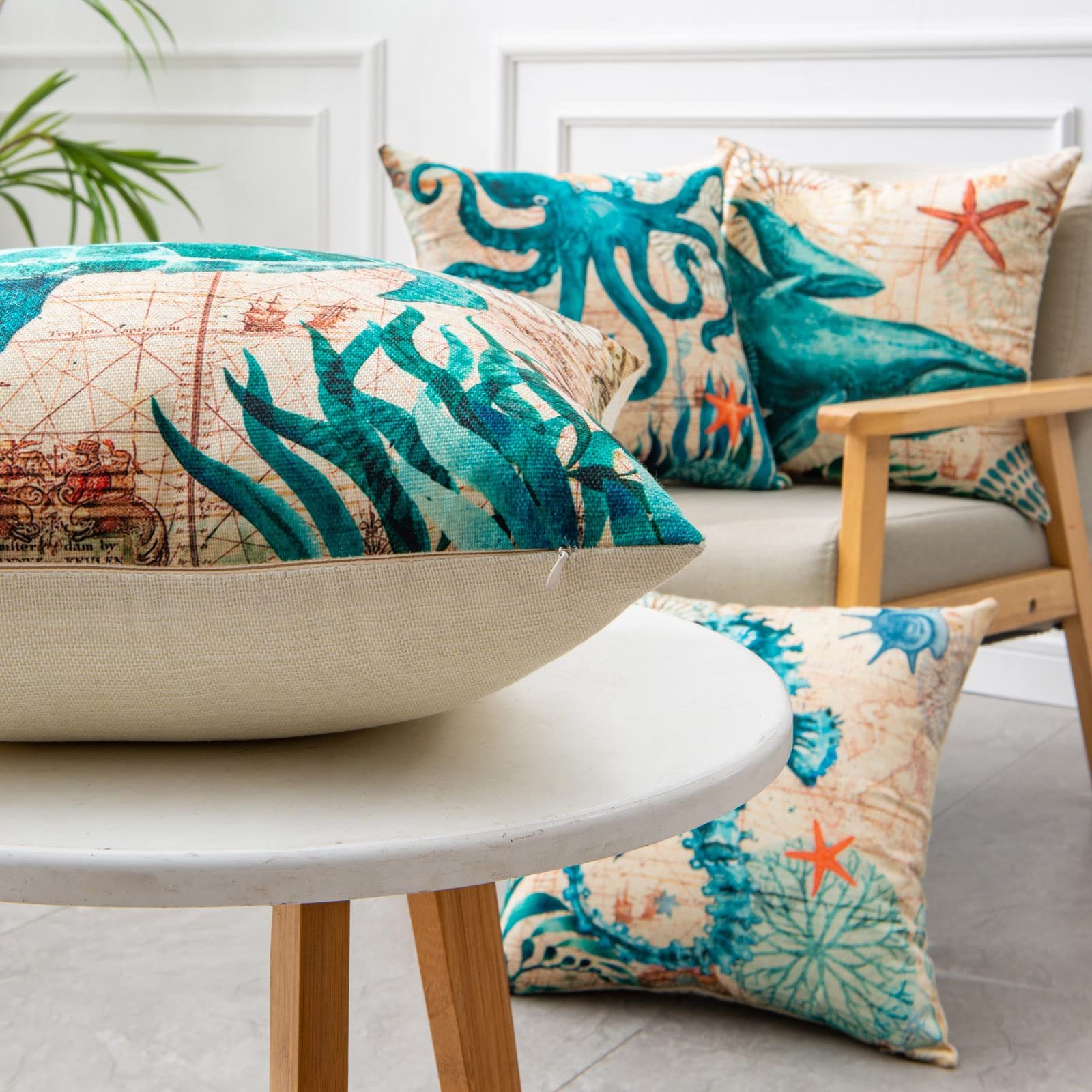 Cushion Covers Sea Turtle Printed Throw Pillow Cases For Home Decor Sofa Chair Seat - Image 3