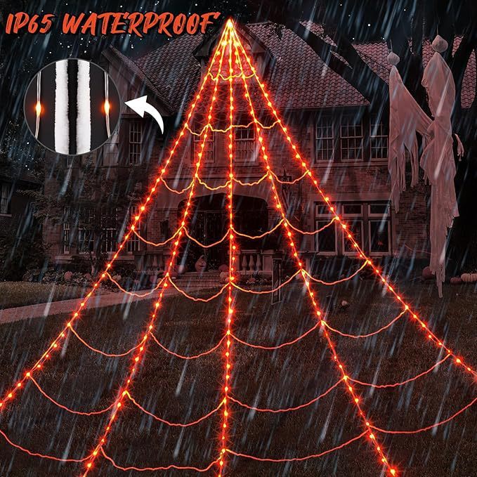 Halloween Spiderweb Triangle Light - LED Decorative Prop For Party Scene Setting And Holiday Atmosphere Creation - Image 9