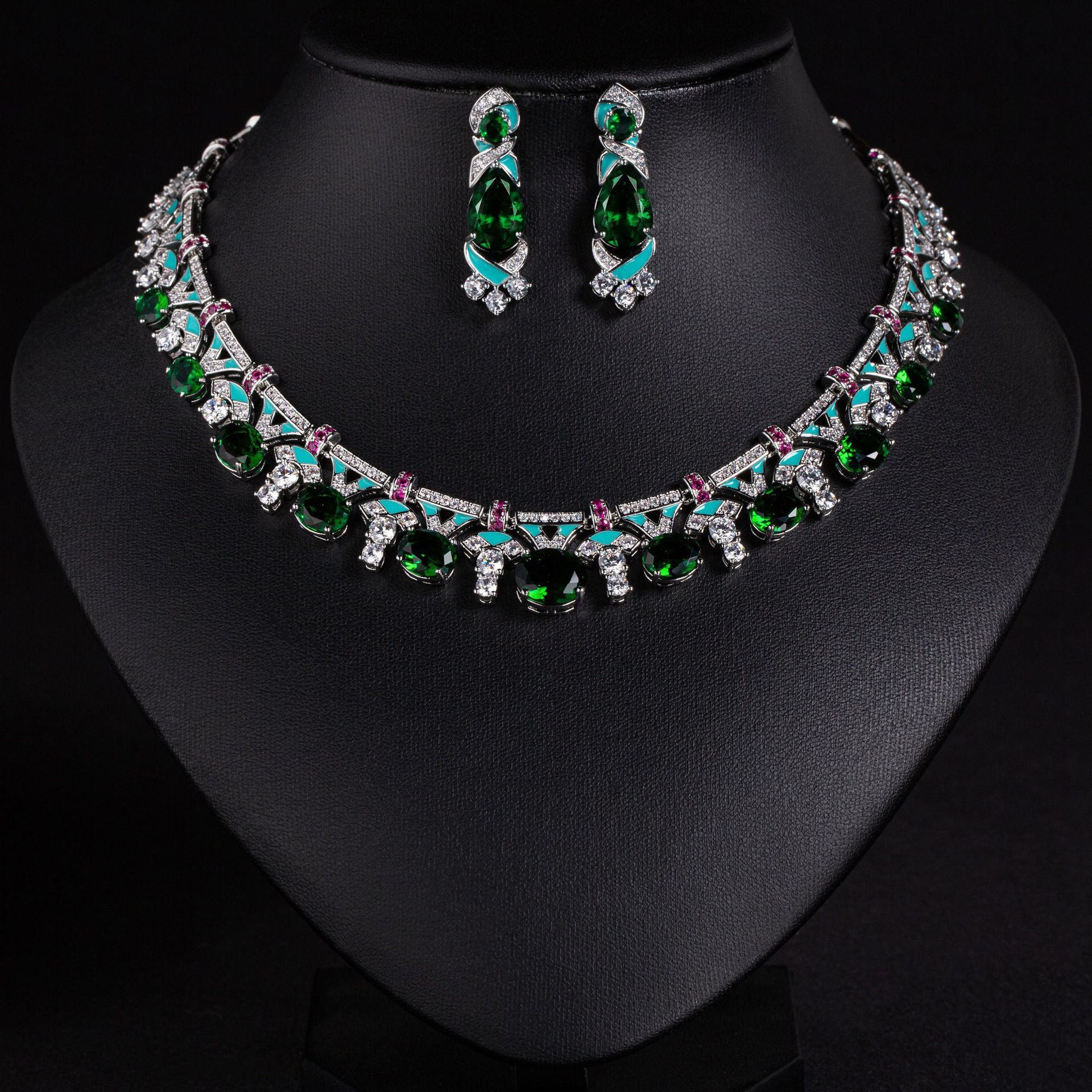 Cross-Border Same Price Necklace Irregular Pink Luxury Oil Dripping Craft High-End Women's Evening Clavicle Chain Jewelry For Women - Image 5