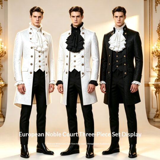 Jacquard Coat Medieval Aristocratic Formal Wear