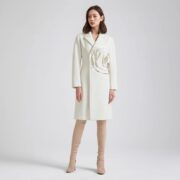 Women's Wool Coat With A Floral Pattern