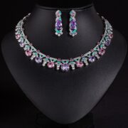 Cross-Border Same Price Necklace Irregular Pink Luxury Oil Dripping Craft High-End Women's Evening Clavicle Chain Jewelry For Women