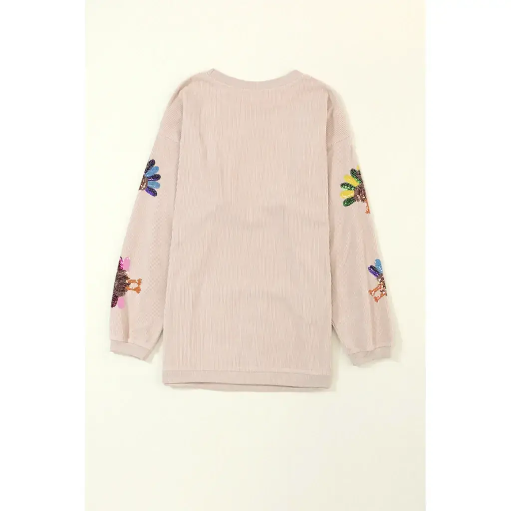 Apricot Turkey Graphic Corded Baggy Sweatshirt - Image 7