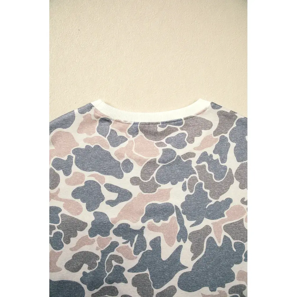Beige Botanical Camo Print Long Sleeve Pocket Mini Dress - Image 5