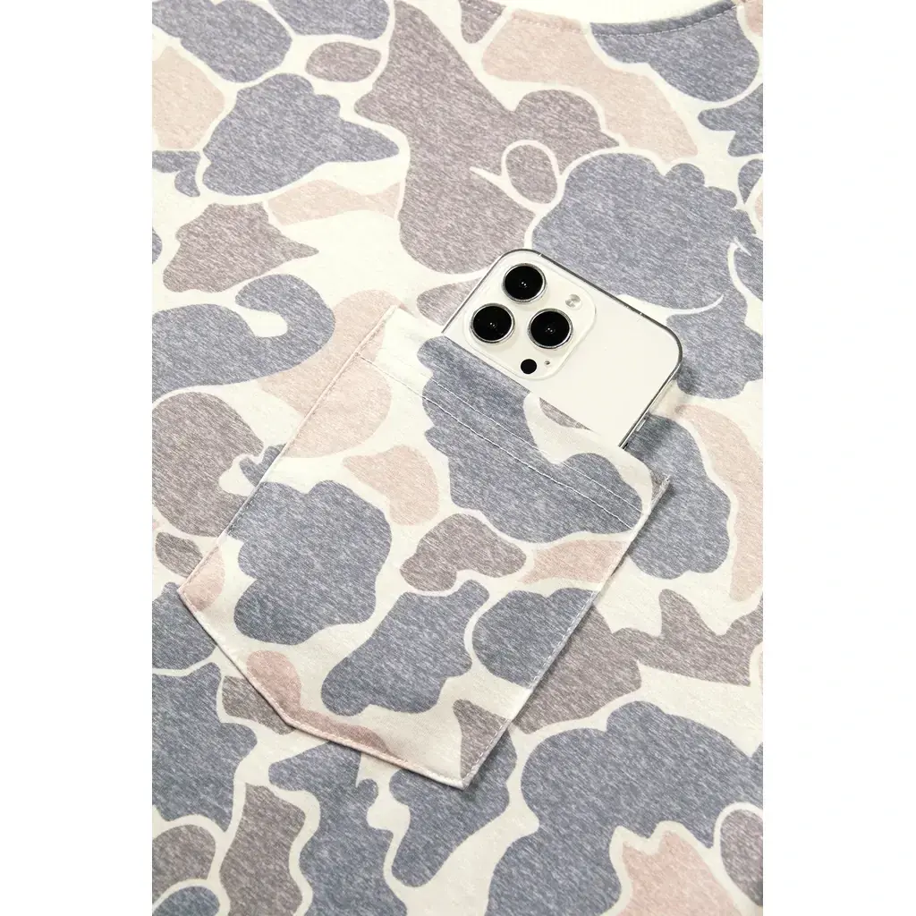 Beige Botanical Camo Print Long Sleeve Pocket Mini Dress - Image 8