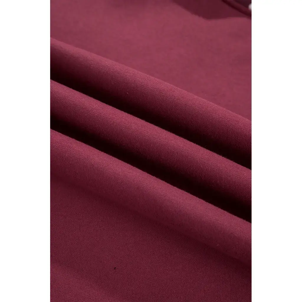 Burgundy Colorblock Polka Dot Contrast Trim Oversized Sweatshirt - Image 7