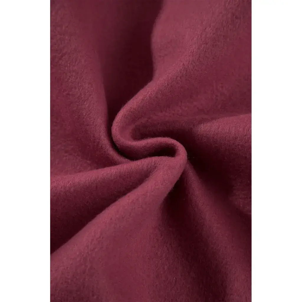 Burgundy Colorblock Polka Dot Contrast Trim Oversized Sweatshirt - Image 9