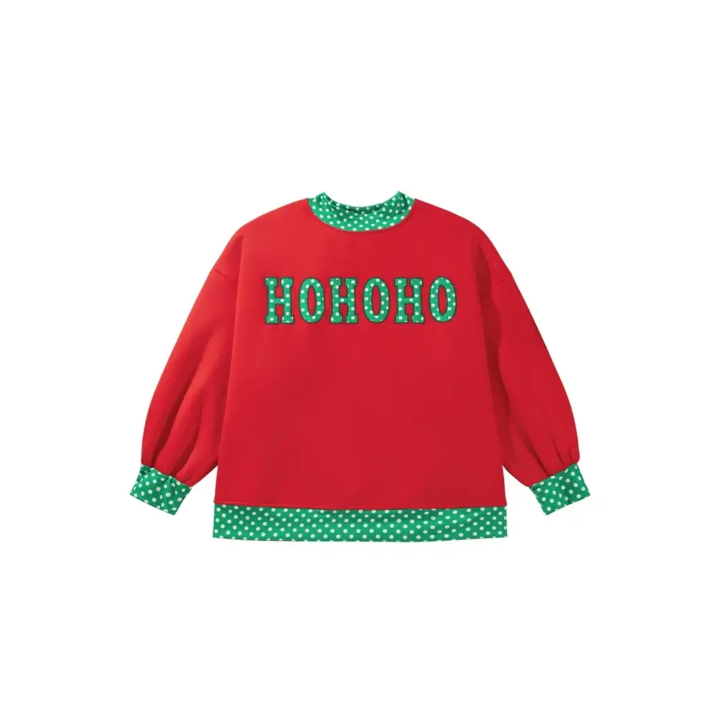 Fiery Red Casual Polka Dot Patchwork Letter Graphic Plus Size Sweatshirt - Image 12