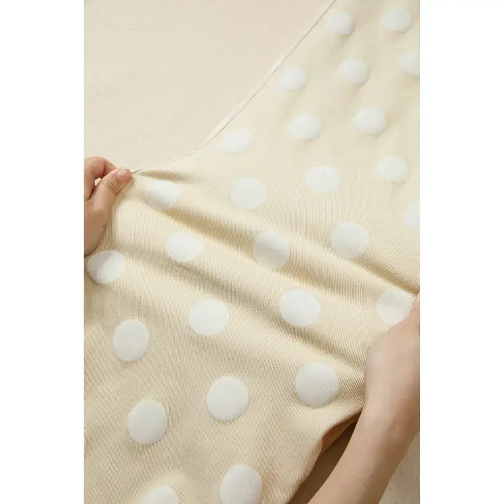 Khaki Polka Dot Print Raw Hem Shift Jeans - Image 7