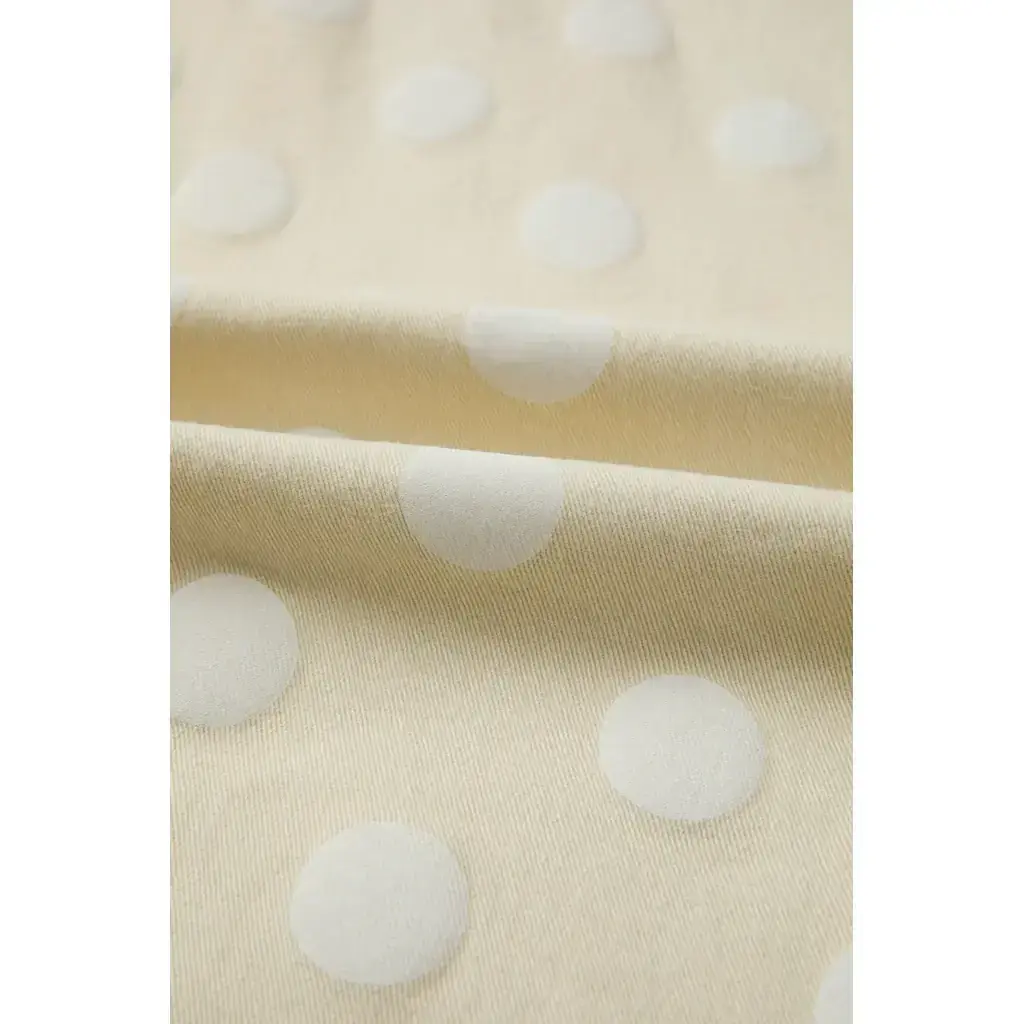 Khaki Polka Dot Print Raw Hem Shift Jeans - Image 9