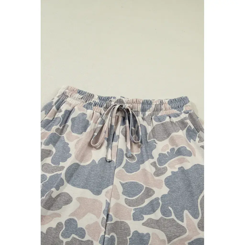 Multicolour Camouflage Loose Tee Drawstring Shorts 2pcs Outfit - Image 16