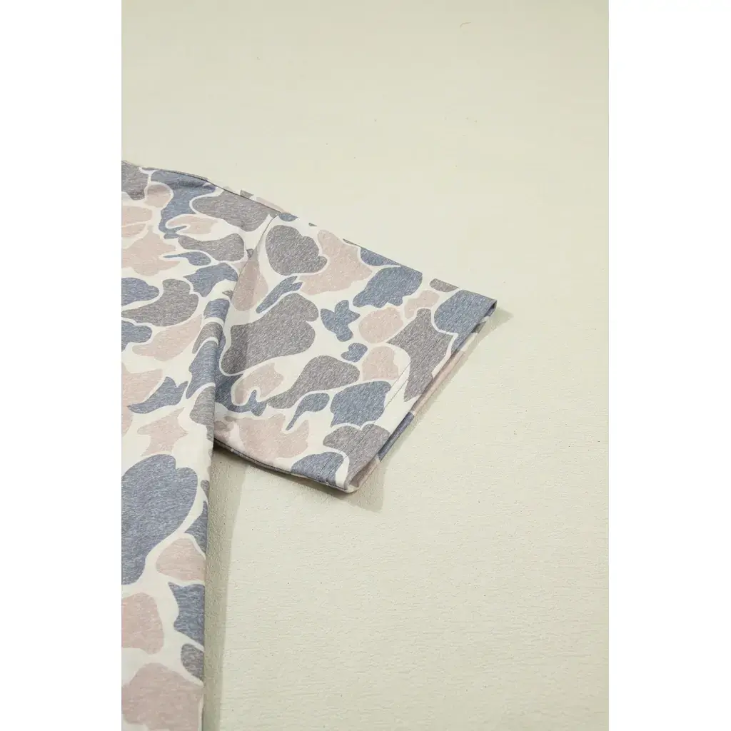Multicolour Camouflage Loose Tee Drawstring Shorts 2pcs Outfit - Image 20