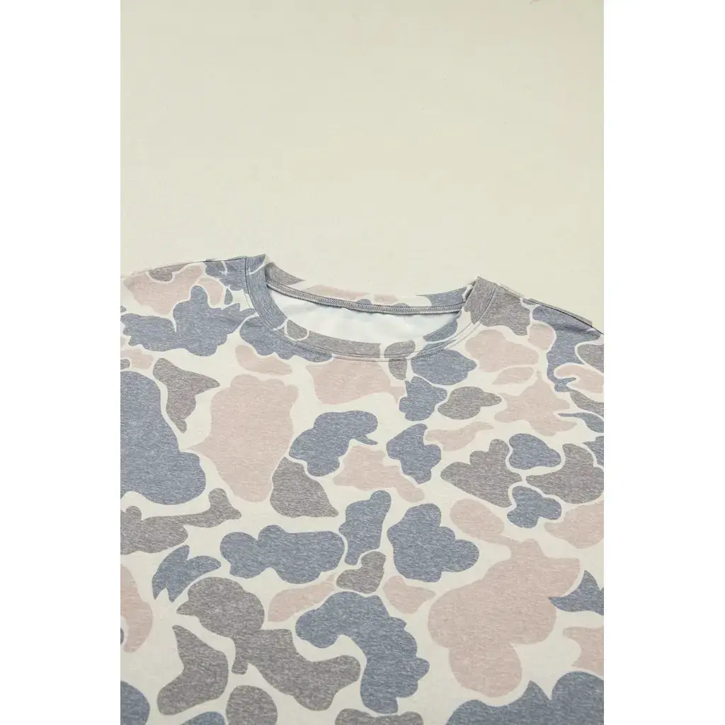 Multicolour Camouflage Loose Tee Drawstring Shorts 2pcs Outfit - Image 21