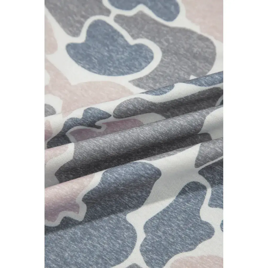 Multicolour Camouflage Patchwork Colorblock 2pcs Long Sleeve Top and Shorts Set - Image 10