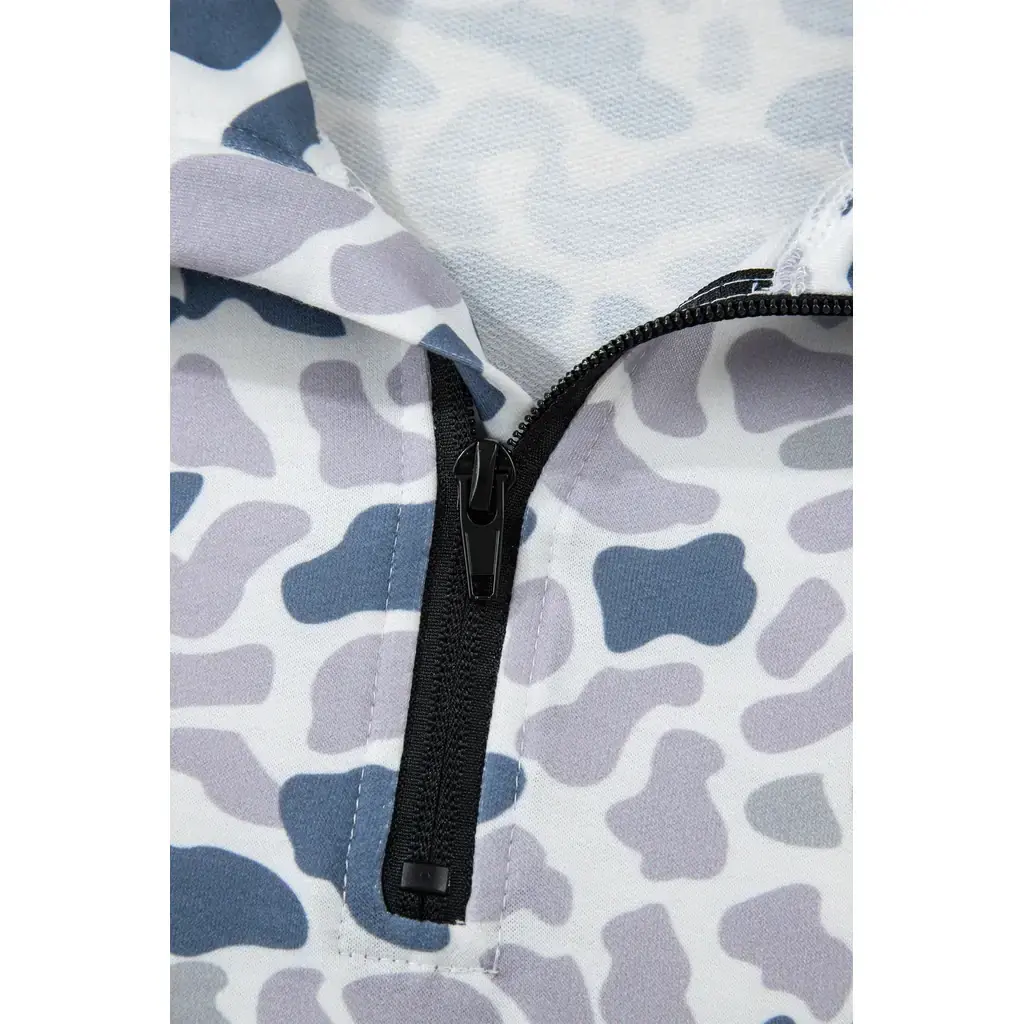 Multicolour Camouflage Print Kangaroo Pocket Zip Collar Pullover Sweatshirt - Image 14