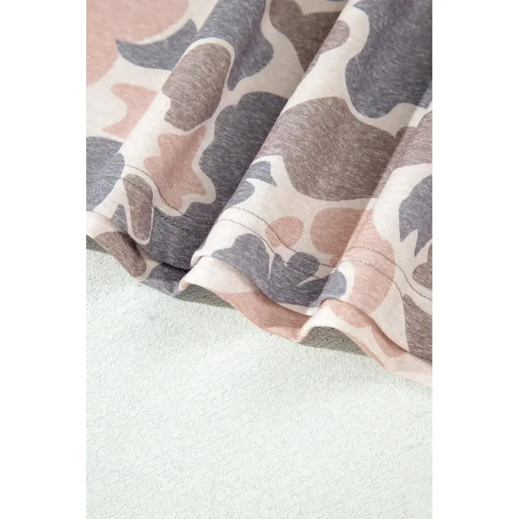 Multicolour Camouflage Print Long Sleeve Top Loose 2pcs Pants Set - Image 10