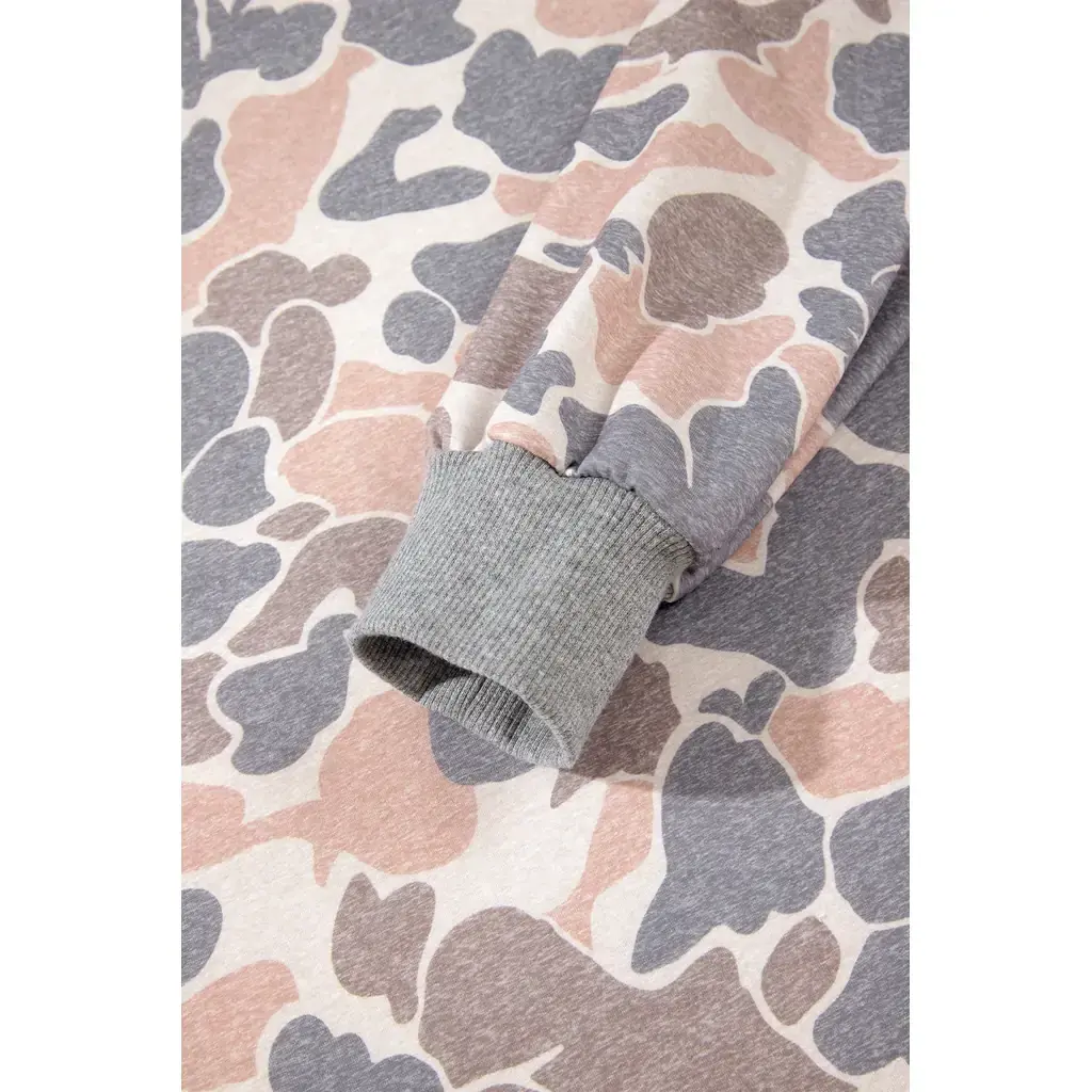 Multicolour Camouflage Print Long Sleeve Top Loose 2pcs Pants Set - Image 13